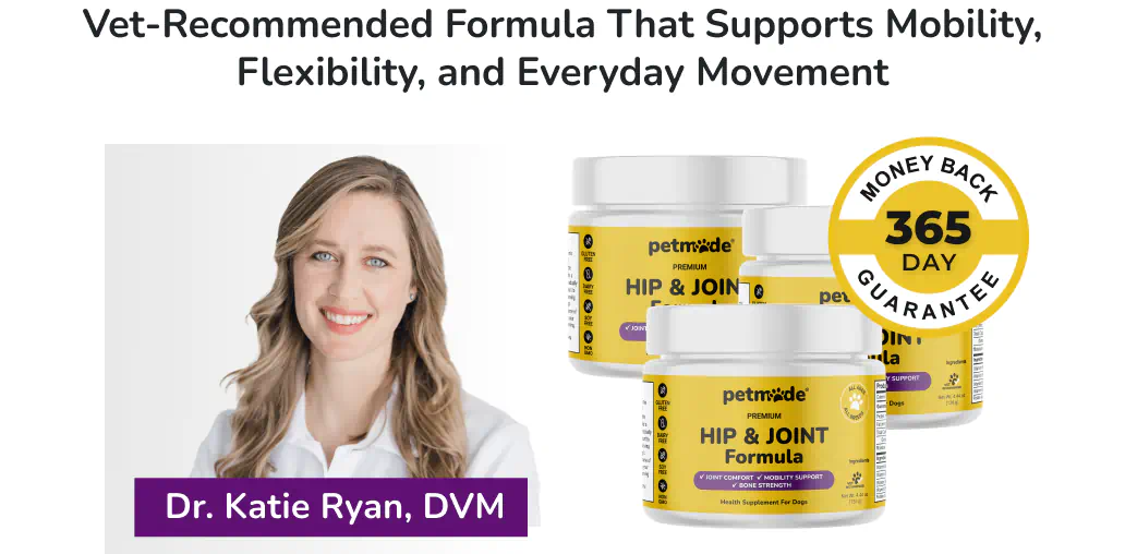 PetMade Hip and Joint banner with Dr. Katie Ryan