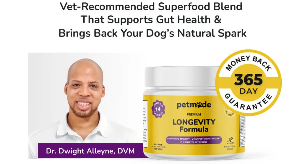 PetMade Longevity banner with Dr. Dwight Alleyne