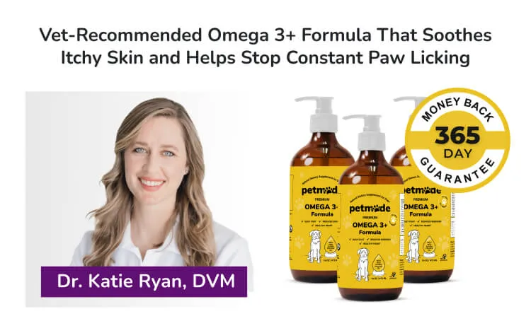 PetMade Omega 3+ banner with Dr. Katie Ryan