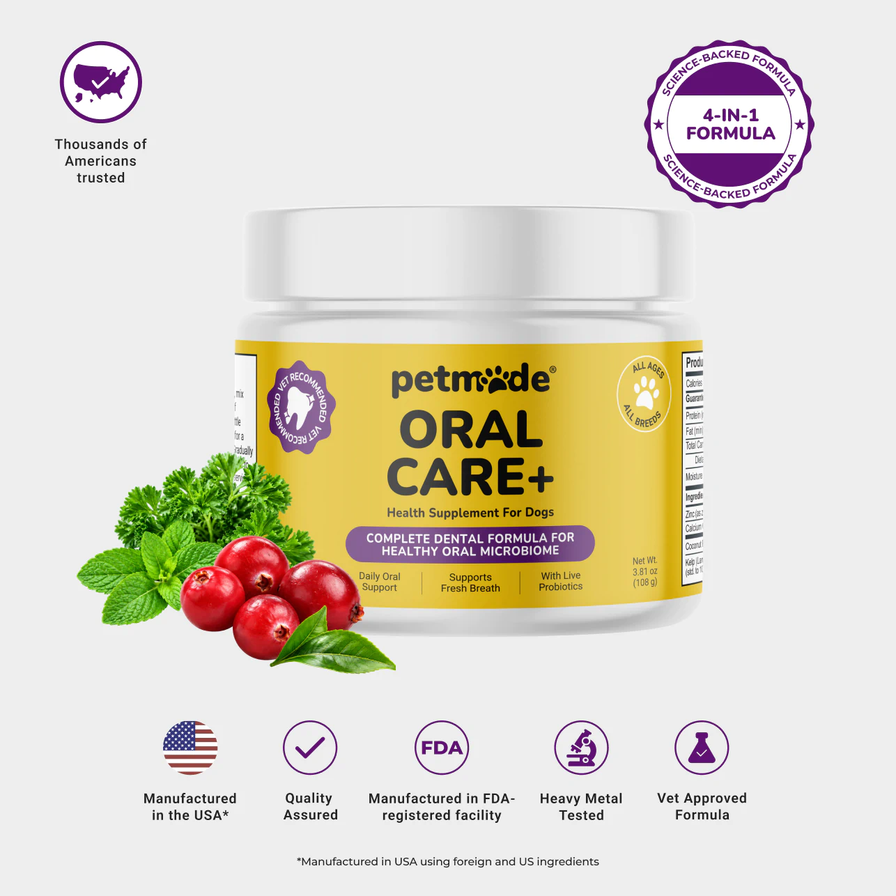 PetMade Oral Care+ dog dental powder